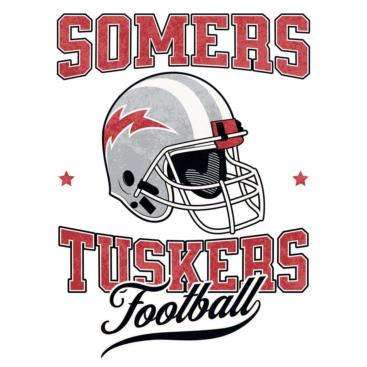 Somers Tuskers Football Helmet Sweatshirt