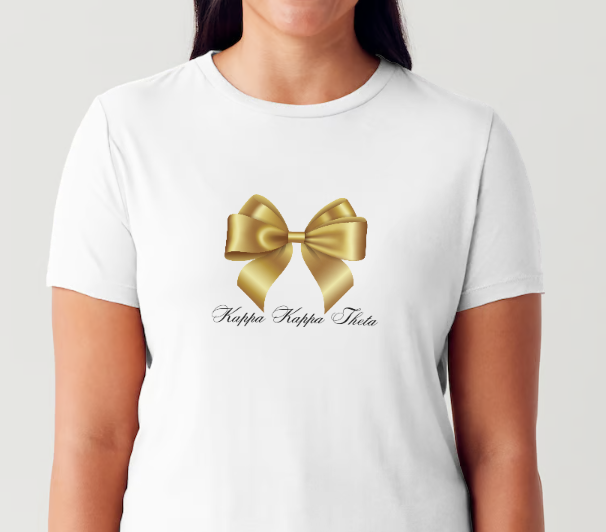 Kappa Kappa Theta Gold Bow T-Shirt