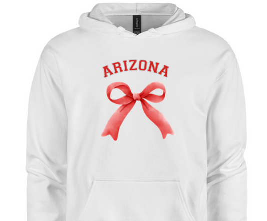 College Bow Graphic Hoodie Sweatshirt